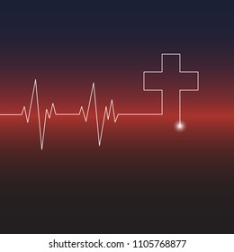 Wave cross symbol on background