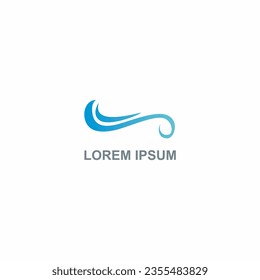 Wave curl ocean logo vector image