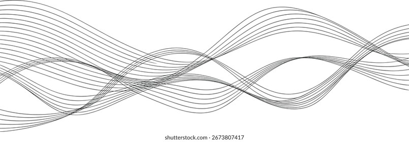 onda, curva, arte, elemento, linha, padrão, forma, design, água, fluxo, listras, ondulado, simples, ilustração, isolado, paralelo, preto, textura, vetor, gráfico, fundo, movimento, ondulado, amplitude