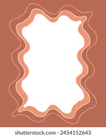 Wave curved edge border. Geometric abstract background. Hand drawn vector illustration isolated on white background.

