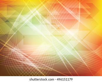 Wave curves in abstract background, template layout vector illustration