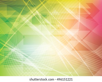 Wave curves in abstract background, template layout vector illustration
