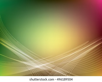 Wave curves in abstract background, template layout vector illustration
