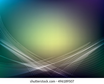 Wave curves in abstract background, template layout vector illustration