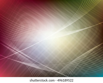 Wave curves in abstract background, template layout vector illustration