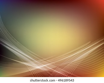 Wave curves in abstract background, template layout vector illustration