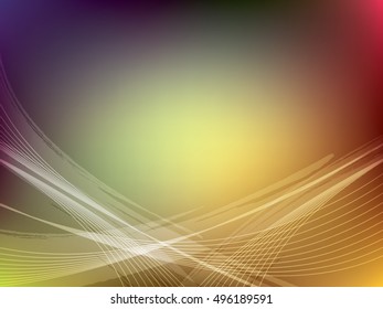 Wave curves in abstract background, template layout vector illustration