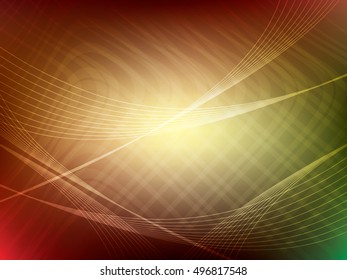 Wave curves in abstract background, template layout vector illustration