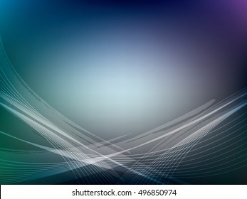 Wave curves in abstract background, template layout vector illustration