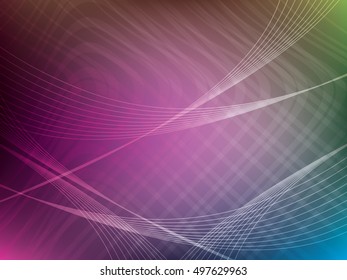 Wave curves in abstract background, template layout vector illustration