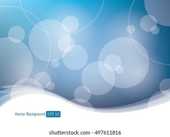 Wave curves circles in template abstract background, business layout vector illustration