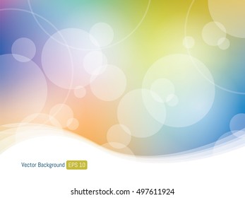 Wave curves circles in template abstract background, business layout vector illustration