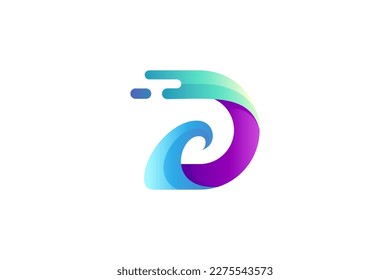 Wave D Letter Mark Logo Concept