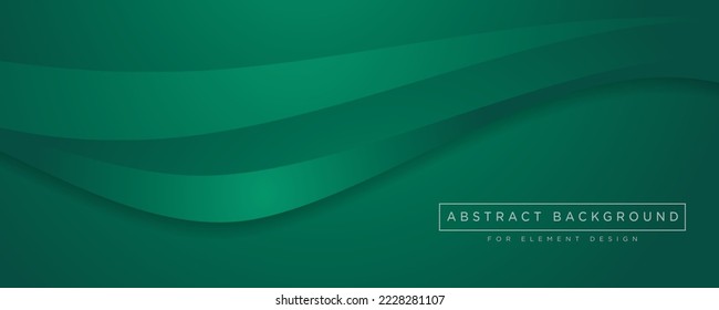 Wave dark green digital art and light in middle, design background for element design. vector illustration