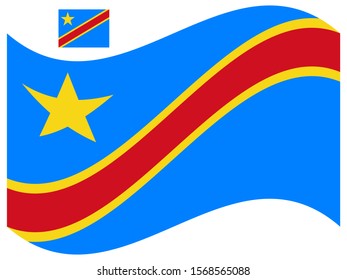 Wave Democratic Republic of the Congo Flag Vector
