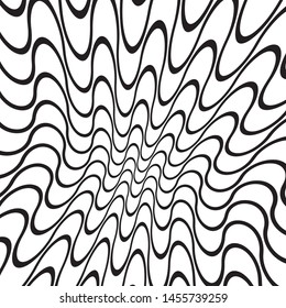 Wave design black and white. Digital image with a psychedelic stripes. Vector illustration