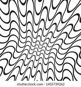 Wave design black and white. Digital image with a psychedelic stripes. Vector illustration