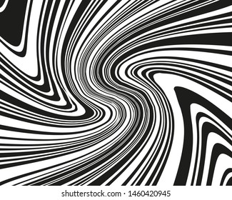 Wave design black and white. Digital image with a psychedelic stripes. Vector illustration  