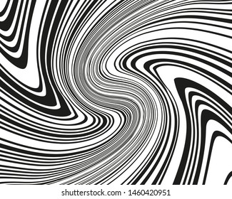 Wave design black and white. Digital image with a psychedelic stripes. Vector illustration  