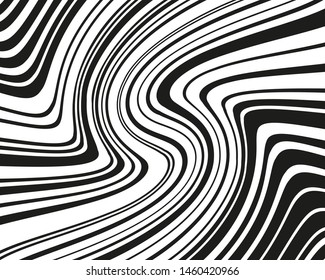 Wave design black and white. Digital image with a psychedelic stripes. Vector illustration  