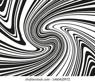 Wave design black and white. Digital image with a psychedelic stripes. Vector illustration  