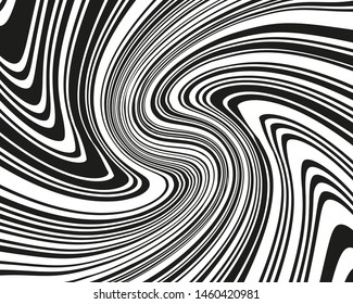 Wave design black and white. Digital image with a psychedelic stripes. Vector illustration  