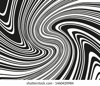 Wave design black and white. Digital image with a psychedelic stripes. Vector illustration  