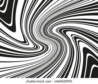 Wave design black and white. Digital image with a psychedelic stripes. Vector illustration  