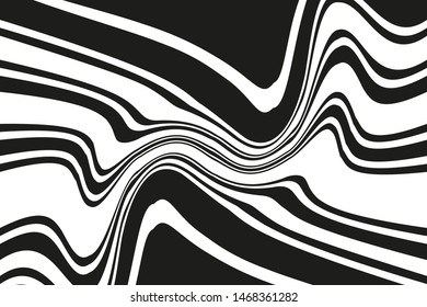 Wave design black and white. Digital image with a psychedelic stripes. Vector illustration   