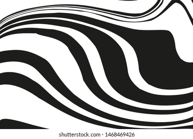Wave design black and white. Digital image with a psychedelic stripes. Vector illustration  