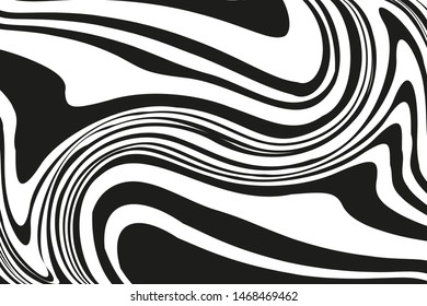 Wave design black and white. Digital image with a psychedelic stripes. Vector illustration  