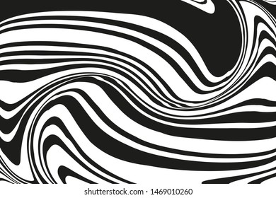 Wave design black and white. Digital image with a psychedelic stripes. Vector illustration  