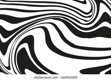 Wave design black and white. Digital image with a psychedelic stripes. Vector illustration  