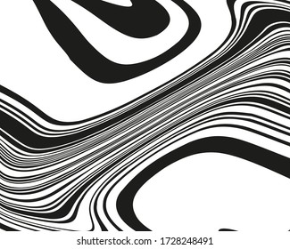 Wave design black and white. Digital image with a psychedelic stripes. Vector illustration  