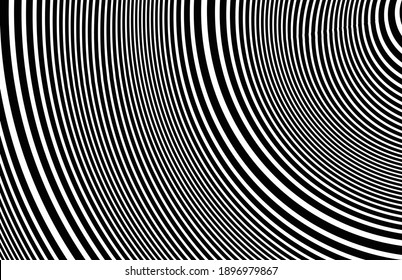 Wave Design schwarz-weiß. Digitales Bild mit psychedelischen Streifen. Basis für Website, Druck, Basis für Banner, Wallpaper, Visitenkarten, Broschüren, Banner 