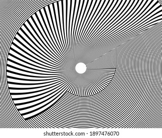 Wave design black and white. Digital image with a psychedelic stripes. Argent base for website, print, basis for banners, wallpapers, business cards, brochure, banner. Line art optical