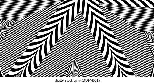 Wave design black and white. Digital image with a psychedelic stripes. Argent base for website, print, basis for banners, wallpapers, business cards, brochure, banner. Line art optical 