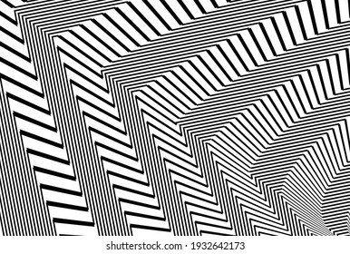 Wave design black and white. Digital image with a psychedelic stripes. Argent base for website, print, basis for banners, wallpapers, business cards, brochure, banner. Line art optical