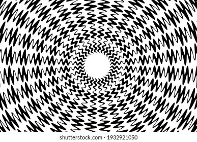 Wave design black and white. Digital image with a psychedelic stripes. Argent base for website, print, basis for banners, wallpapers, business cards, brochure, banner