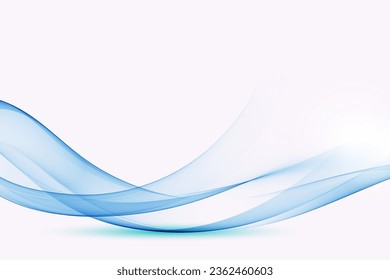 Diseño ondulado líneas transparentes azules, flujo de onda abstracta.