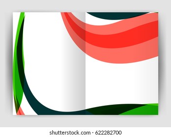 Wave design business brochure or annual report cover. Abstract background