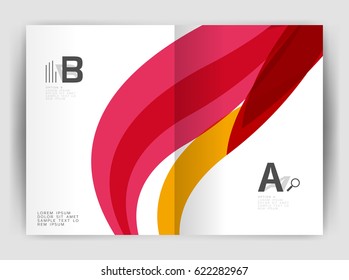 Wave design business brochure or annual report cover. Abstract background