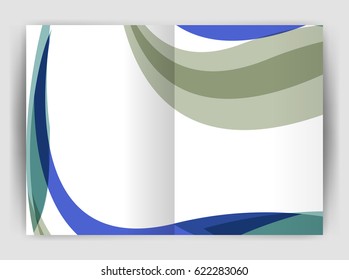 Wave design business brochure or annual report cover. Abstract background