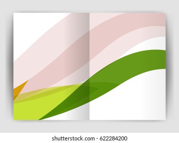 Wave design business brochure or annual report cover. Abstract background