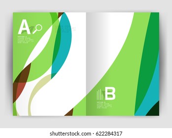 Wave design business brochure or annual report cover. Abstract background