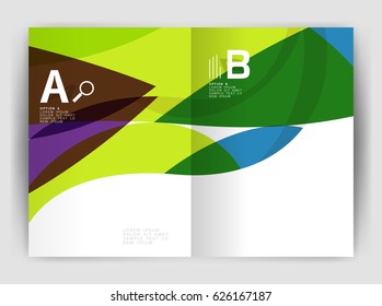 Wave design business brochure or annual report cover. Abstract background