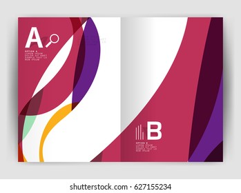 Wave design business brochure or annual report cover. Abstract background
