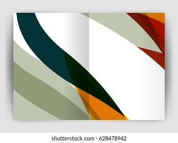 Wave design business brochure or annual report cover. Abstract background