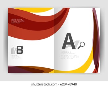 Wave design business brochure or annual report cover. Abstract background