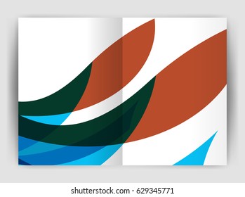 Wave design business brochure or annual report cover. Abstract background